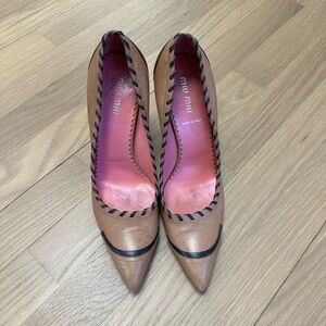 Miu Miu Brown and Black Leather Heels